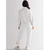 imageANRABESS Womens 2 Piece Outfits Sweatsuit Half Zip Sweatshirt Jogger Sweatpant Trendy 2025 Fall Lounge Set Tracksuit ClothesWhite