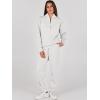 imageANRABESS Womens 2 Piece Outfits Sweatsuit Half Zip Sweatshirt Jogger Sweatpant Trendy 2025 Fall Lounge Set Tracksuit ClothesWhite