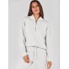imageANRABESS Womens 2 Piece Outfits Sweatsuit Half Zip Sweatshirt Jogger Sweatpant Trendy 2025 Fall Lounge Set Tracksuit ClothesWhite