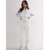 imageANRABESS Womens 2 Piece Outfits Sweatsuit Half Zip Sweatshirt Jogger Sweatpant Trendy 2025 Fall Lounge Set Tracksuit ClothesWhite