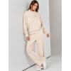 imageANRABESS Womens 2 Piece Outfits Sweatsuit Set 2024 Fall Drawstring Sweatshirt Wide Leg Sweatpant Lounge Set TracksuitApricot