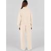 imageANRABESS Womens 2 Piece Outfits Sweatsuit Set 2024 Fall Drawstring Sweatshirt Wide Leg Sweatpant Lounge Set TracksuitApricot