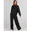 imageANRABESS Womens 2 Piece Outfits Sweatsuit Set 2024 Fall Drawstring Sweatshirt Wide Leg Sweatpant Lounge Set TracksuitBlack