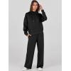 imageANRABESS Womens 2 Piece Outfits Sweatsuit Set 2024 Fall Drawstring Sweatshirt Wide Leg Sweatpant Lounge Set TracksuitBlack