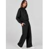 imageANRABESS Womens 2 Piece Outfits Sweatsuit Set 2024 Fall Drawstring Sweatshirt Wide Leg Sweatpant Lounge Set TracksuitBlack