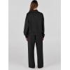 imageANRABESS Womens 2 Piece Outfits Sweatsuit Set 2024 Fall Drawstring Sweatshirt Wide Leg Sweatpant Lounge Set TracksuitBlack