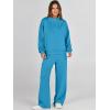imageANRABESS Womens 2 Piece Outfits Sweatsuit Set 2024 Fall Drawstring Sweatshirt Wide Leg Sweatpant Lounge Set TracksuitBlue