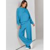 imageANRABESS Womens 2 Piece Outfits Sweatsuit Set 2024 Fall Drawstring Sweatshirt Wide Leg Sweatpant Lounge Set TracksuitBlue