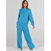 imageANRABESS Womens 2 Piece Outfits Sweatsuit Set 2024 Fall Drawstring Sweatshirt Wide Leg Sweatpant Lounge Set TracksuitBlue