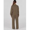 imageANRABESS Womens 2 Piece Outfits Sweatsuit Set 2024 Fall Drawstring Sweatshirt Wide Leg Sweatpant Lounge Set TracksuitBrown