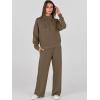 imageANRABESS Womens 2 Piece Outfits Sweatsuit Set 2024 Fall Drawstring Sweatshirt Wide Leg Sweatpant Lounge Set TracksuitBrown