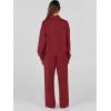 imageANRABESS Womens 2 Piece Outfits Sweatsuit Set 2024 Fall Drawstring Sweatshirt Wide Leg Sweatpant Lounge Set TracksuitBurgundy