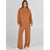 imageANRABESS Womens 2 Piece Outfits Sweatsuit Set 2024 Fall Drawstring Sweatshirt Wide Leg Sweatpant Lounge Set TracksuitCaramel