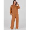imageANRABESS Womens 2 Piece Outfits Sweatsuit Set 2024 Fall Drawstring Sweatshirt Wide Leg Sweatpant Lounge Set TracksuitCaramel