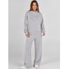 imageANRABESS Womens 2 Piece Outfits Sweatsuit Set 2024 Fall Drawstring Sweatshirt Wide Leg Sweatpant Lounge Set TracksuitGrey