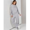 imageANRABESS Womens 2 Piece Outfits Sweatsuit Set 2024 Fall Drawstring Sweatshirt Wide Leg Sweatpant Lounge Set TracksuitGrey