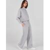 imageANRABESS Womens 2 Piece Outfits Sweatsuit Set 2024 Fall Drawstring Sweatshirt Wide Leg Sweatpant Lounge Set TracksuitGrey