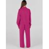 imageANRABESS Womens 2 Piece Outfits Sweatsuit Set 2024 Fall Drawstring Sweatshirt Wide Leg Sweatpant Lounge Set TracksuitHot Pink