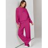 imageANRABESS Womens 2 Piece Outfits Sweatsuit Set 2024 Fall Drawstring Sweatshirt Wide Leg Sweatpant Lounge Set TracksuitHot Pink