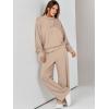imageANRABESS Womens 2 Piece Outfits Sweatsuit Set 2024 Fall Drawstring Sweatshirt Wide Leg Sweatpant Lounge Set TracksuitKhaki