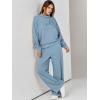 imageANRABESS Womens 2 Piece Outfits Sweatsuit Set 2024 Fall Drawstring Sweatshirt Wide Leg Sweatpant Lounge Set TracksuitLight Blue