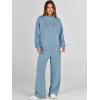 imageANRABESS Womens 2 Piece Outfits Sweatsuit Set 2024 Fall Drawstring Sweatshirt Wide Leg Sweatpant Lounge Set TracksuitLight Blue