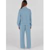 imageANRABESS Womens 2 Piece Outfits Sweatsuit Set 2024 Fall Drawstring Sweatshirt Wide Leg Sweatpant Lounge Set TracksuitLight Blue