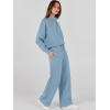 imageANRABESS Womens 2 Piece Outfits Sweatsuit Set 2024 Fall Drawstring Sweatshirt Wide Leg Sweatpant Lounge Set TracksuitLight Blue