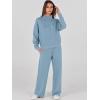 imageANRABESS Womens 2 Piece Outfits Sweatsuit Set 2024 Fall Drawstring Sweatshirt Wide Leg Sweatpant Lounge Set TracksuitLight Blue