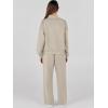 imageANRABESS Womens 2 Piece Outfits Sweatsuit Set 2024 Fall Drawstring Sweatshirt Wide Leg Sweatpant Lounge Set TracksuitLight Khaki