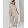 imageANRABESS Womens 2 Piece Outfits Sweatsuit Set 2024 Fall Drawstring Sweatshirt Wide Leg Sweatpant Lounge Set TracksuitLight Khaki