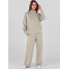 imageANRABESS Womens 2 Piece Outfits Sweatsuit Set 2024 Fall Drawstring Sweatshirt Wide Leg Sweatpant Lounge Set TracksuitLight Khaki