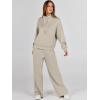 imageANRABESS Womens 2 Piece Outfits Sweatsuit Set 2024 Fall Drawstring Sweatshirt Wide Leg Sweatpant Lounge Set TracksuitLight Khaki