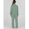imageANRABESS Womens 2 Piece Outfits Sweatsuit Set 2024 Fall Drawstring Sweatshirt Wide Leg Sweatpant Lounge Set TracksuitPea Green