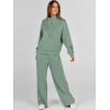 imageANRABESS Womens 2 Piece Outfits Sweatsuit Set 2024 Fall Drawstring Sweatshirt Wide Leg Sweatpant Lounge Set TracksuitPea Green