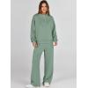 imageANRABESS Womens 2 Piece Outfits Sweatsuit Set 2024 Fall Drawstring Sweatshirt Wide Leg Sweatpant Lounge Set TracksuitPea Green