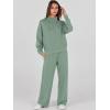 imageANRABESS Womens 2 Piece Outfits Sweatsuit Set 2024 Fall Drawstring Sweatshirt Wide Leg Sweatpant Lounge Set TracksuitPea Green