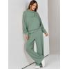 imageANRABESS Womens 2 Piece Outfits Sweatsuit Set 2024 Fall Drawstring Sweatshirt Wide Leg Sweatpant Lounge Set TracksuitPea Green