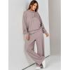 imageANRABESS Womens 2 Piece Outfits Sweatsuit Set 2024 Fall Drawstring Sweatshirt Wide Leg Sweatpant Lounge Set TracksuitRed Apricot
