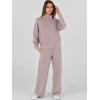 imageANRABESS Womens 2 Piece Outfits Sweatsuit Set 2024 Fall Drawstring Sweatshirt Wide Leg Sweatpant Lounge Set TracksuitRed Apricot