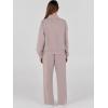 imageANRABESS Womens 2 Piece Outfits Sweatsuit Set 2024 Fall Drawstring Sweatshirt Wide Leg Sweatpant Lounge Set TracksuitRed Apricot