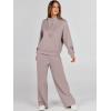 imageANRABESS Womens 2 Piece Outfits Sweatsuit Set 2024 Fall Drawstring Sweatshirt Wide Leg Sweatpant Lounge Set TracksuitRed Apricot