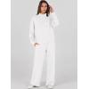 imageANRABESS Womens 2 Piece Outfits Sweatsuit Set 2024 Fall Drawstring Sweatshirt Wide Leg Sweatpant Lounge Set TracksuitWhite