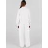 imageANRABESS Womens 2 Piece Outfits Sweatsuit Set 2024 Fall Drawstring Sweatshirt Wide Leg Sweatpant Lounge Set TracksuitWhite