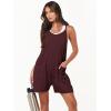 imageANRABESS Womens Summer Casual Sleeveless Romper Loose Spaghetti Strap Overalls Shorts Jumpsuit with Pockets 2025 ClothesBurgundy