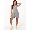 imageANRABESS Womens Summer Casual Sleeveless Romper Loose Spaghetti Strap Overalls Shorts Jumpsuit with Pockets 2025 ClothesDiamond Stripe