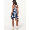 imageANRABESS Womens Summer Casual Sleeveless Romper Loose Spaghetti Strap Overalls Shorts Jumpsuit with Pockets 2025 ClothesGreen Leaves