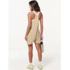 imageANRABESS Womens Summer Casual Sleeveless Romper Loose Spaghetti Strap Overalls Shorts Jumpsuit with Pockets 2025 ClothesKhaki