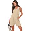 imageANRABESS Womens Summer Casual Sleeveless Romper Loose Spaghetti Strap Overalls Shorts Jumpsuit with Pockets 2025 ClothesKhaki