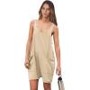 imageANRABESS Womens Summer Casual Sleeveless Romper Loose Spaghetti Strap Overalls Shorts Jumpsuit with Pockets 2025 ClothesKhaki